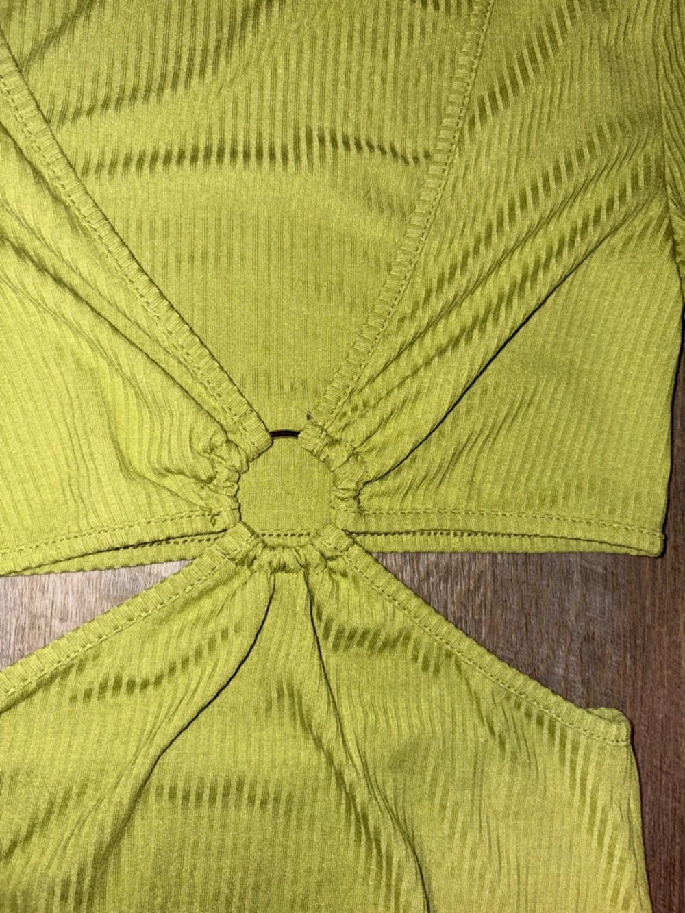 Princess Polly Lime Cutout Plunge Long-Sleeve Mini Dress Size 4 - Picture 3 of 5